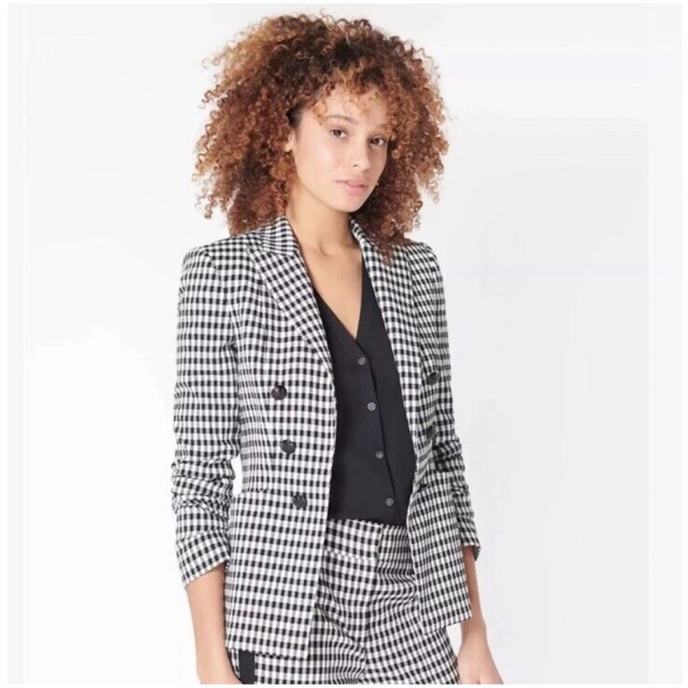 Veronica Beard Caldwell Dickey Blazer Gingham Black White NWT - Picture 4 of 16